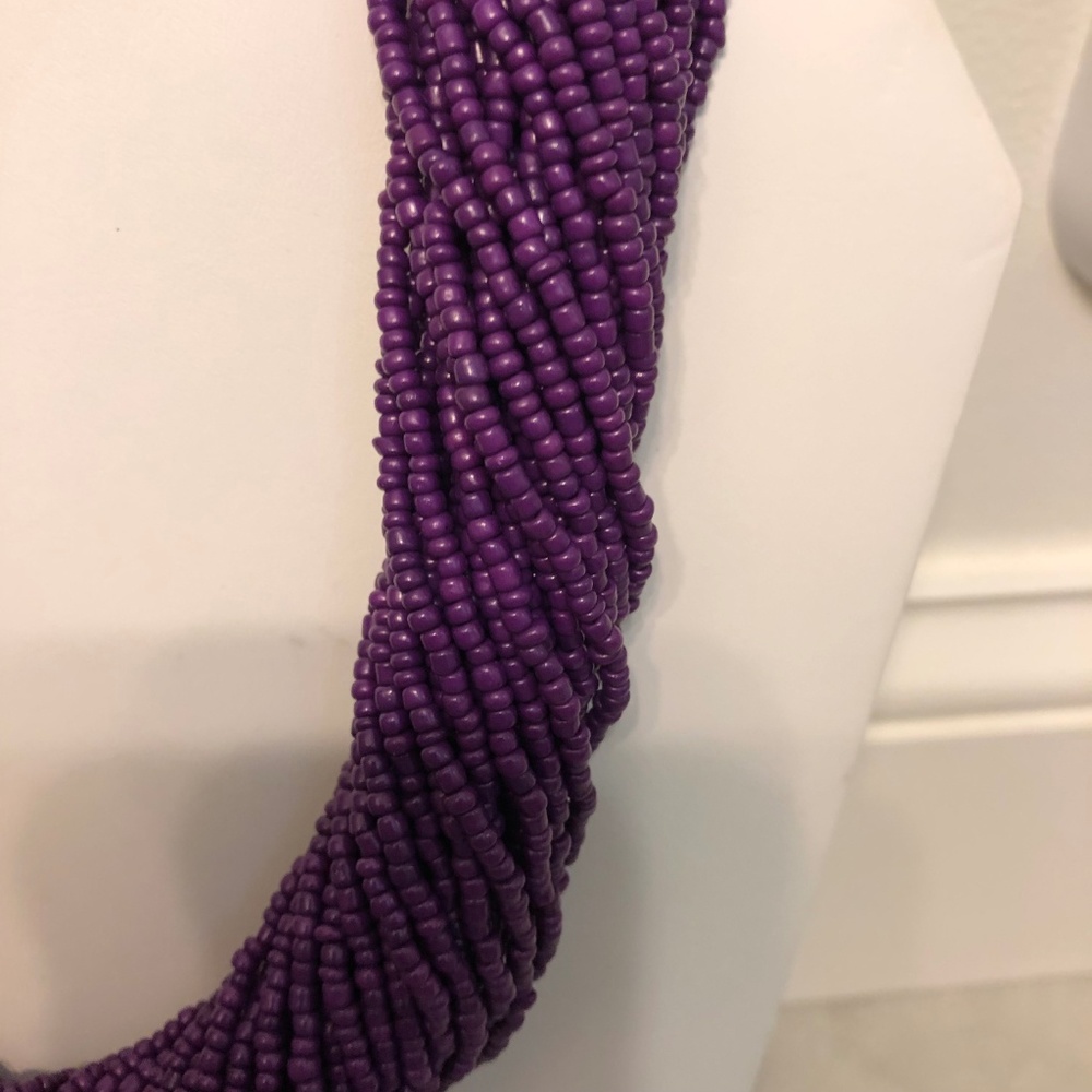 Purple Beaded Multi-Strand Necklace - Picture 8 of 15